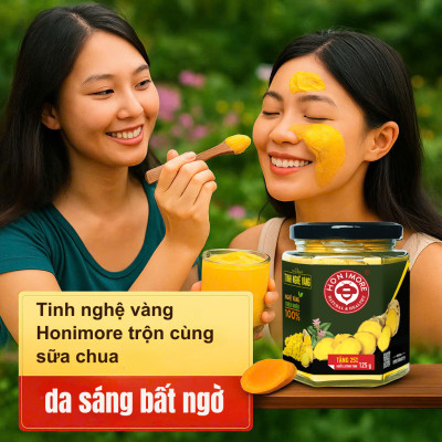 Tinh nghệ vàng Honimore nguyên chất hũ 100g - Tinh bột nghệ nguyên chất