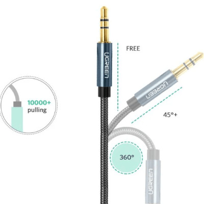 Dây nối dài dây loa 3,5mm (Cáp AV nối dài 1 đầu đực 1 đàu cái) mạ vàng Chính Hãng Ugreen - Từ 1,5m đến 5m