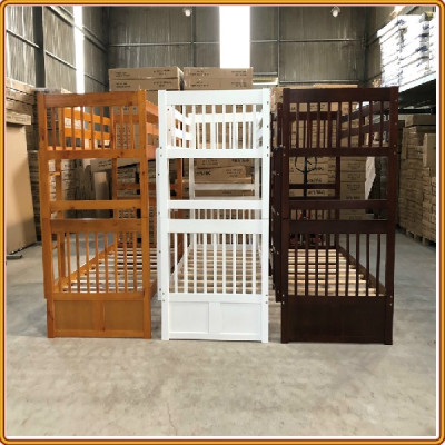 Giường 2 tầng gỗ màu trắng trên 1m, Dưới 1m Nội thất juno sofa