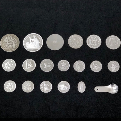 Đồng Xu Cạo Gió Đánh Cảm Hình Âm Dương Loại Nhỏ Đường Kính 2.3cm Bạc Ta Nguyên Chất S99 BẠC HIỂU MINH XDG3