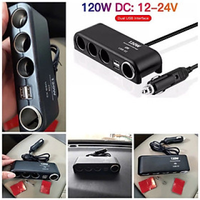 Bộ Chia Tẩu Ô Tô Mẫu Mới 12v-24v - 120W – 4 Cổng USjB Kép , Chống Cháy, Dùng Cho Mọi Dòng Xe Loại Xịn , đồng hồ treo tường