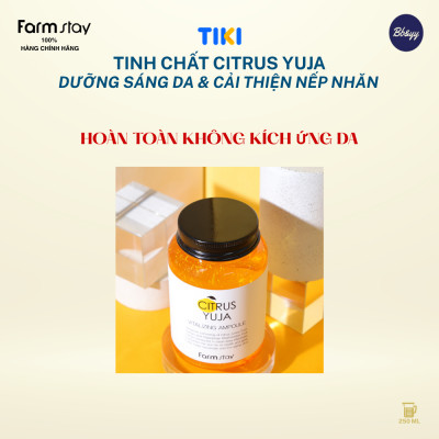 Tinh chất Citrus Yuja dưỡng sáng da & cải thiện nếp nhăn _ Farmstay Citrus Yuja Vitalizing Ampoule