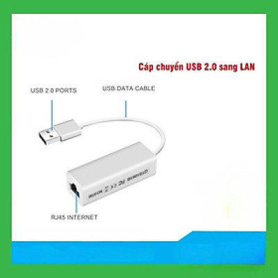 Bộ chuyển đổi USB 2.0 sang LAN 10/100 Mbps Cáp Chuyển Đổi USB 2.0 Sang RJ45 (Trắng) Dây Cáp Chuyển Đổi USB 2.0 Sang LAN - Hàng Nhập Khẩu