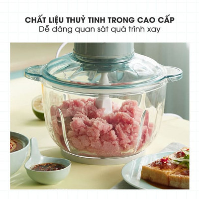 Máy Xay Đa Năng, Máy Xay Thực Phẩm, Máy Xay Thịt BEAR QSJ- C04R8S Xay Cực Êm Khỏe Máy, Dung Tích 2.5 Lít Công Suất Lớn 350 W - Hàng Chính Hãng