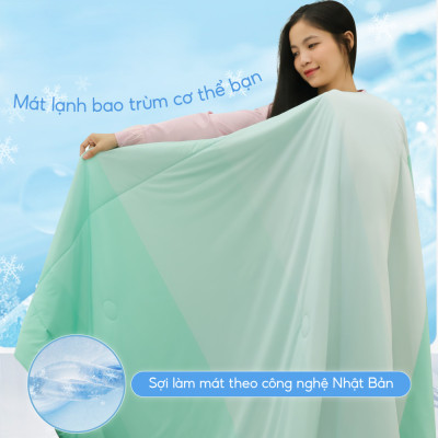 [CHĂN HÈ MÁT LẠNH] Mền lạnh I Cool Advance NIN House NM8036 1m6x2m1 màu gradient pastel | Chăn chần bông Ice Silk