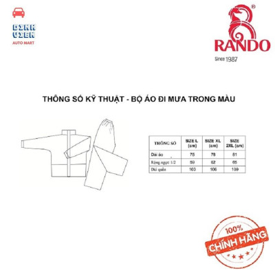  Áo mưa Rando bộ trong màu ASPC-01 che chở cho người thân yêu của bạn