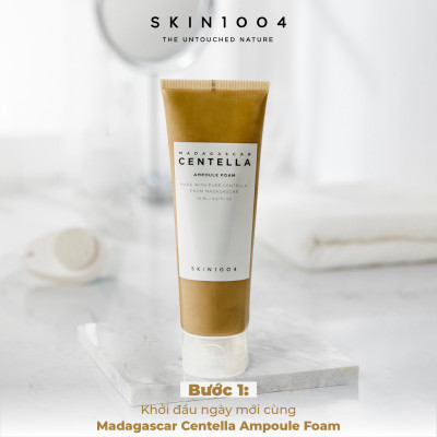 Bộ 4 Sản Phẩm Dưỡng Da Giảm Mụn, Phục Hồi Da Skin1004 Madagascar Centella (Cleansing Foam 125ml + Toner 210ml + Serum 55ml+ Cream Soothing 75ml)