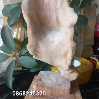 Tượng im lặng là vàng bằng gỗ ngọc am thơm nức kt 34×13×12cm 