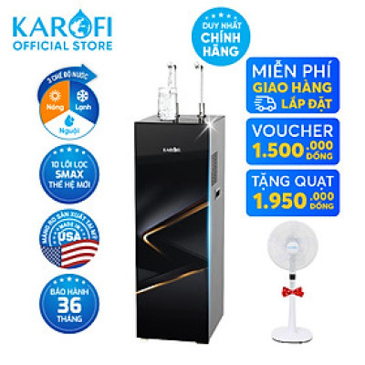 Máy lọc nước nóng lạnh 10 lõi lọc Karofi KAD-N89, màng lọc RO chuẩn Mỹ 100GPD - Hàng Chính Hãng - Miễn phí  lắp đặt toàn quốc
