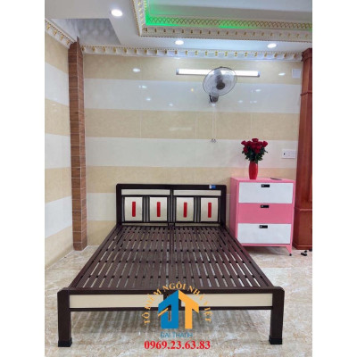 Giường Sắt Hộp Hoa Văn 1m2x2m - ĐẠI THÀNH