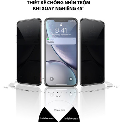 Kính cường lực dành cho iPhone Xs Max Full 3D MIPOW KING BULL chống nhìn trộm - Hàng chính hãng