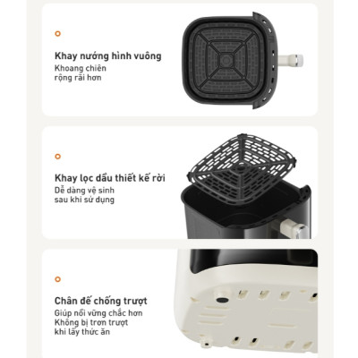 Nồi chiên không dầu 5L Joyoung JAF-565 - Công suất 1500W, Điều khiển núm xoay - HÀNG CHÍNH HÃNG