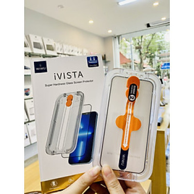 Kính cường lực WiWu IVISTA SUPER HARDNESS GLASS SCREEN PROTECTOR Kèm Khung Trợ Dán, Full Viền Đen - Hàng Chính Hãng
