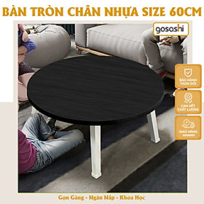 Bàn Tròn Mặt Gỗ MDF 60X60X30cm Chân Nhựa Chắc Chắn Làm Bàn Ăn, Bàn Làm Việc Đa Năng, Ngồi Học, Decor Phòng Siêu Đẹp