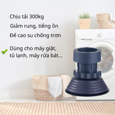 Combo 4 đế chống rung máy giặt + Sét 3 móc dán tường vàng tài lộc HT SYS
