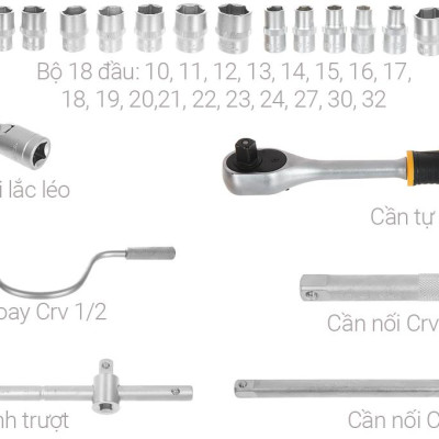 BỘ TÍP 24 CHI TIẾT 1/2 INCH TOLSEN 15141 - HÀNG CHÍNH HÃNG