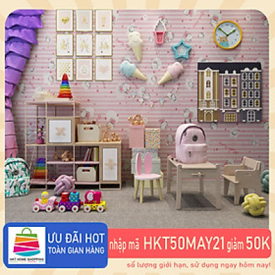 Giấy Dán Tường -Decal dán tường - Mèo Hồng 5m