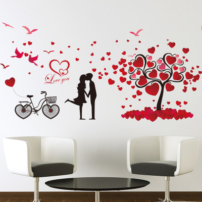 Decal dán tường Trái tim tình nhân dán phòng ngủ lãng mạn AmyShop DKN014 (72 x 147 cm)