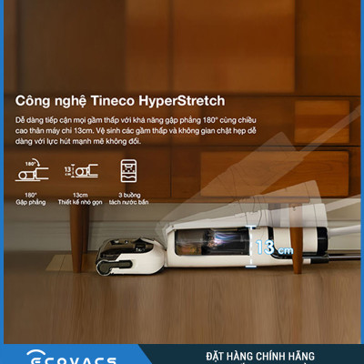 Máy Lau Sàn Khô Uớt Tineco Floor One S6 Stretch Pro Lực Hút 20.000 Pa - Hàng Chính Hãng