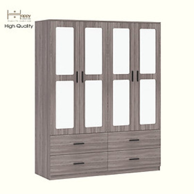 HAPPY FURNITURE , Tủ quần áo 4 ngăn kéo 4 cửa mở - TASY ,TCM_267 , 160cm x 54cm x 200cm DxRxC