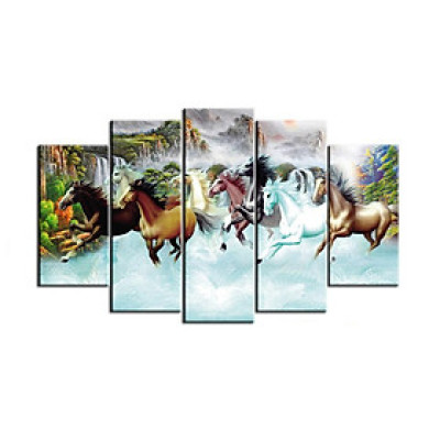 Bộ 5 tấm tranh treo tường Mã Đáo Thành Công T3M-973 /Gỗ nhập khẩu Hàn Quốc-Bo viền,chống lóa,ẩm mốc,mối mọt