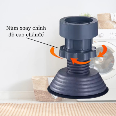 Combo 4 đế chống rung máy giặt + Sét 3 móc dán tường vàng tài lộc HT SYS