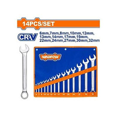 [CHÍNH HÃNG] Bộ 14 cờ lê vòng miệng WSP1M14 6-32mm WADFOW