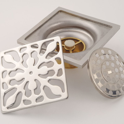 Phễu thu sàn - thoát sàn chống hôi Inox SUS 304, 10cm x 10cm Eurolife EL-HG06 (Trắng bạc)