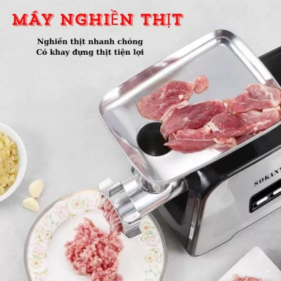 Máy xay nhồi thịt đa năng SOKANY SK-090, công suất 3200W, vừa xay thịt, vừa đùn thịt, nhồi lạp xưởng, xúc xích tại nhà - HÀNG CHÍNH HÃNG