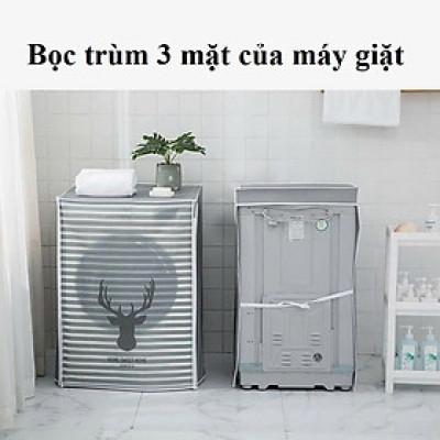 Bạt Áo Trùm Máy Giặt Cửa Trên, Cửa Ngang Vải Dù Siêu Dày, Chống Thấm Nước, Không Phai Màu - (Giao Màu - Họa Tiết Ngẫu Nhiên)