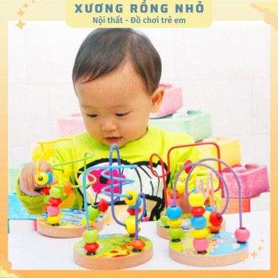 Đồ chơi luồn hạt size nhỏ cho bé, đồ chơi gỗ trẻ em