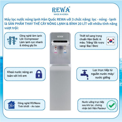 MÁY LỌC NƯỚC NÓNG LẠNH REWA RW-RO.NA-800S - HÀNG CHÍNH HÃNG