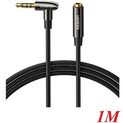 Ugreen UG20494AV188TK 1M 4 khấc Màu Đen 90 độ Cáp âm thanh 3.5mm nối dài hổ trợ Hi-Fi Stereo TRRS - HÀNG CHÍNH HÃNG