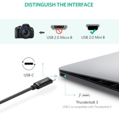 Cáp USB type C ra Mini USB  1M màu đen  Ugreen 242TYC50445US Hàng chính hãng