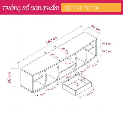 Kệ tivi gia đình thiết kế thông minh SMLIFE Tetta