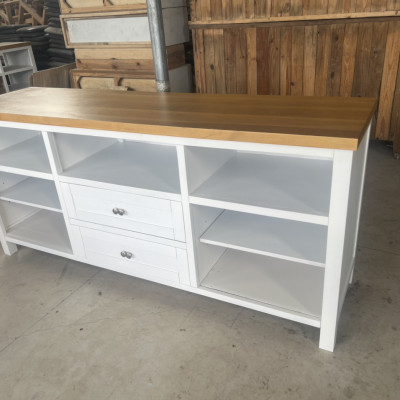 Kệ tivi gỗ Juno sofa trắng vàng