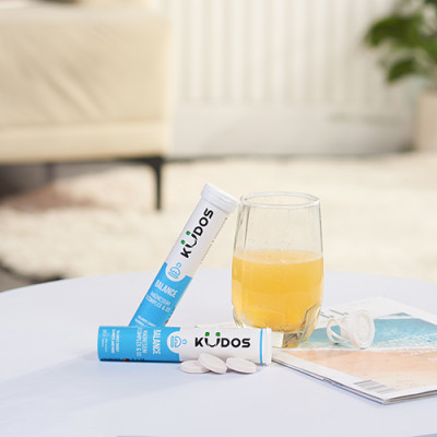 Combo Thực phẩm bảo vệ sức khỏe KUDOS BALANCE MAGNESIUM WITH B VITAMIN COMPLEX & D3 + KUDOS VITAMIN C 1000 MG (20v/tuýp)