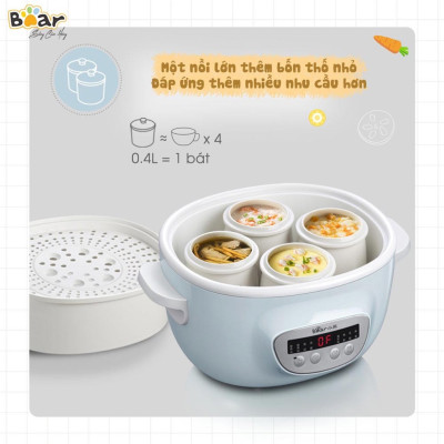 Nồi Nấu Cháo, Nấu Chậm 2,5L Bear SUBE003 - Hàng chính hãng