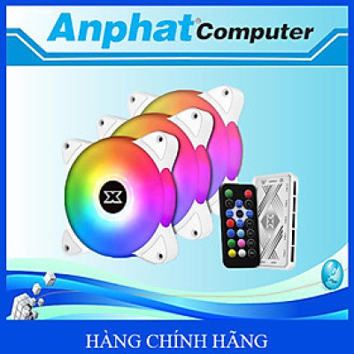 Bộ 3 Quạt XIGMATEK GALAXY III ESSENTIAL ARCTIC BX120 ARGB (EN46461) PACK x3, CONTROLLER, POWER HUB - Hàng Chính Hãng