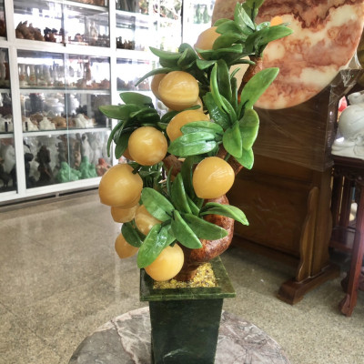 Cây đào phong thủy đá ngọc hoàng long 18 quả - Cao 50cm