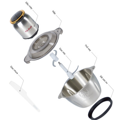 Máy xay thịt Gali GL-1920P Dung tích 2 Lít, Motor 100% bằng đồng, có 2 tốc độ xay. Hàng chính hãng chất lượng cao, bảo hành 24 tháng