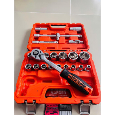 Bộ Khẩu Tuýp 1/2” 23 Món – Có Đầu Bugi, Tay Vặn 72 Răng – Chất Liệu CR-V