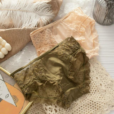 Combo 5 Quần Lót Nữ Thun Lạnh Phối Ren Dây Eo Mã 1712 – Mát Lạnh, Êm Ái, Quyến Rũ