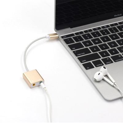 SOAIY Dây chia mic và loa từ cổng Type C âm thanh 3D - Hàng Nhập Khẩu