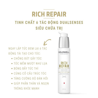Tinh Chất 6 Tác Động Phục Hồi Tóc Hư Tổn Goldwell Rich Repair Dưỡng Tóc Mềm Mượt, Chắc Khỏe 100ml
