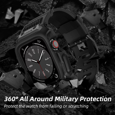 Ốp Case bảo vệ tích hợp dây đeo Camo Shock cho Apple Watch Series 1/2/3/4/5/6/SE/7/8/9/SE2 Size 45mm/44mm/42mm - Hàng Chính Hãng