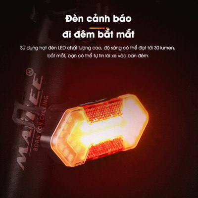 Đèn Xi Nhan Xe Đạp WR-2118 Điều Khiển Từ Xa, Sạc USB, dung lượng 600mAh, Chống Nước tiêu chuẩn IPX2, Đèn Hậu Độ Sáng Cao, Đèn Cảnh Báo An Toàn xe đạp, Năm Chế Độ sáng - Mai Lee