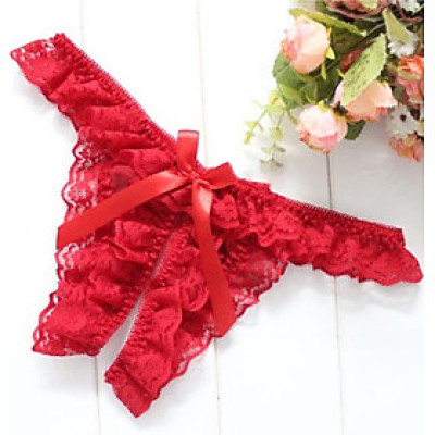 Quần lót lưới ren lọt khe - Màu đỏ