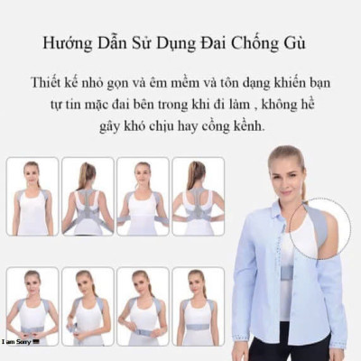 Đai Chống Gù Lưng Có Nẹp Cố Định Cột Sống Cải Thiện Tư Thế