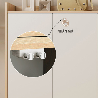 Tủ Giày Gỗ Nhiều Ngăn Đa Năng Màu Trắng Thương Hiệu SIB Decor TG20